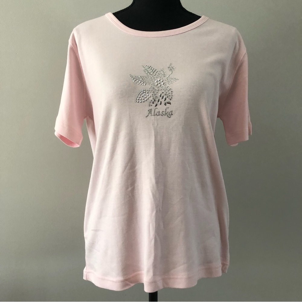 Women’s Vintage Pink Alaska Short Sleeve T-shirt size L